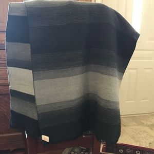 Pistil Black and Gray Scarf with Fringe